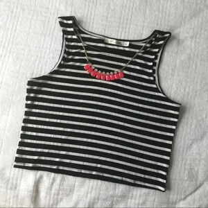 Striped crop jeweled top​​